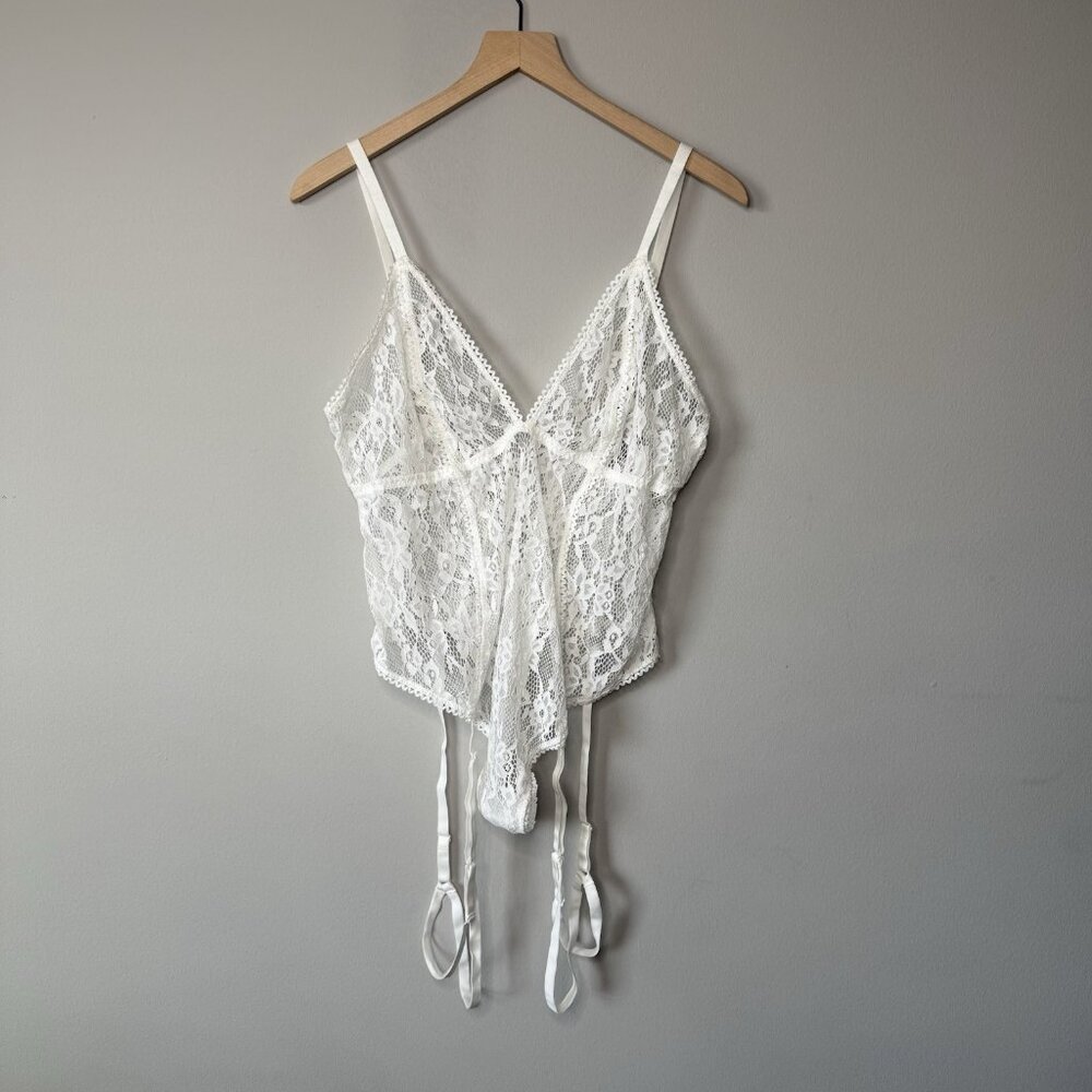 NWT Adore Me Lingerie Bodysuit Lace Leotard With Garter Belt Straps - Size 2X